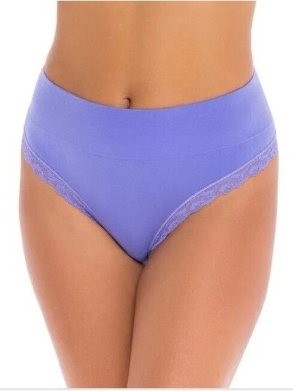 Secret Treasures High-waist wide band thong in purple. Plus size XXXL